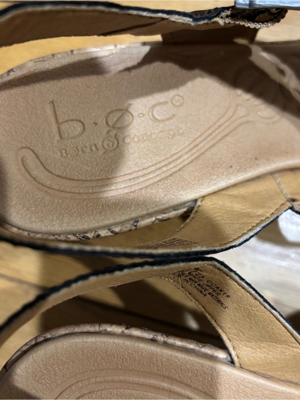 boc Dark Brown Cork Wedge Sandals with Buckle Ankle Strap - Picture 2 of 4